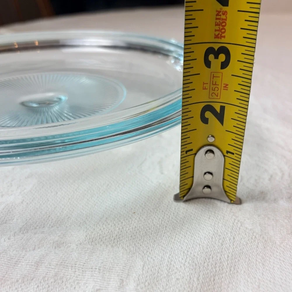 Vintage Pyrex G-1-C Blue Tint Clear Glass Lid Replacement 1 Quart Casserole 8.5